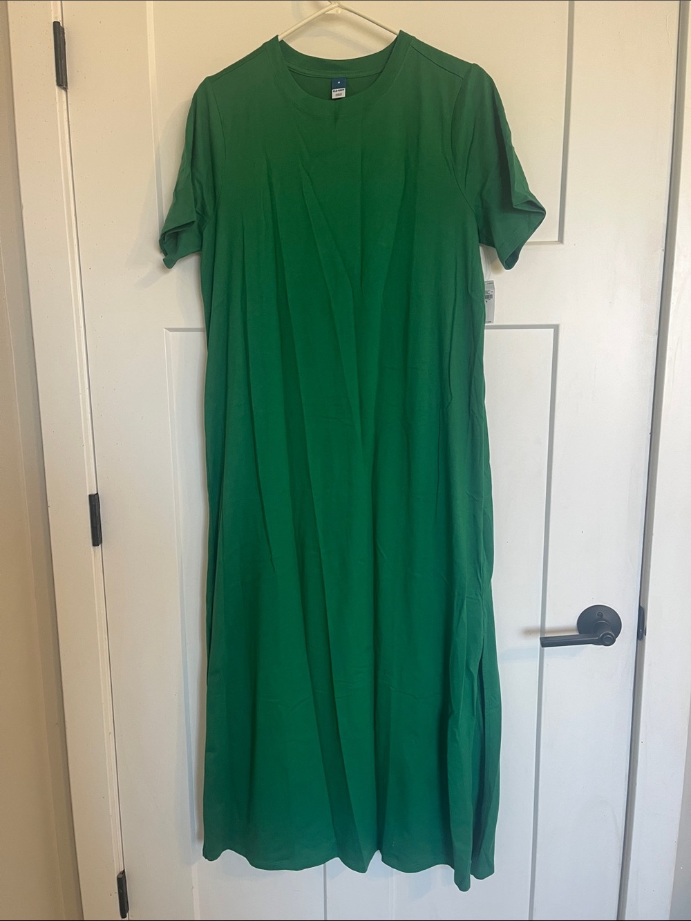 Old Navy Solid Green Crewneck Maxi Dress